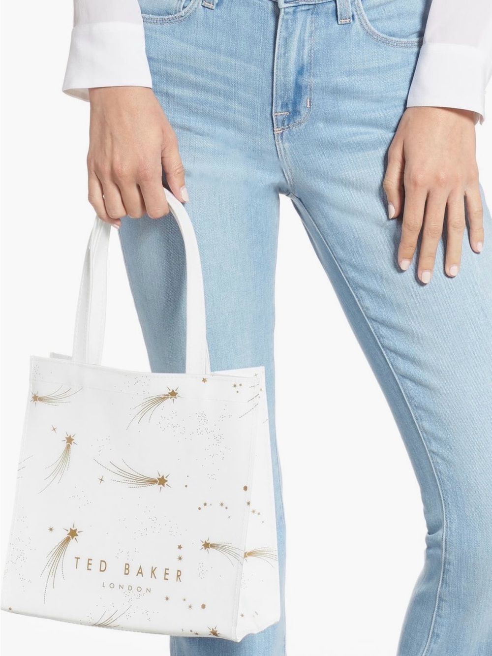 Ted Baker White & Gold Shooting Star Tote